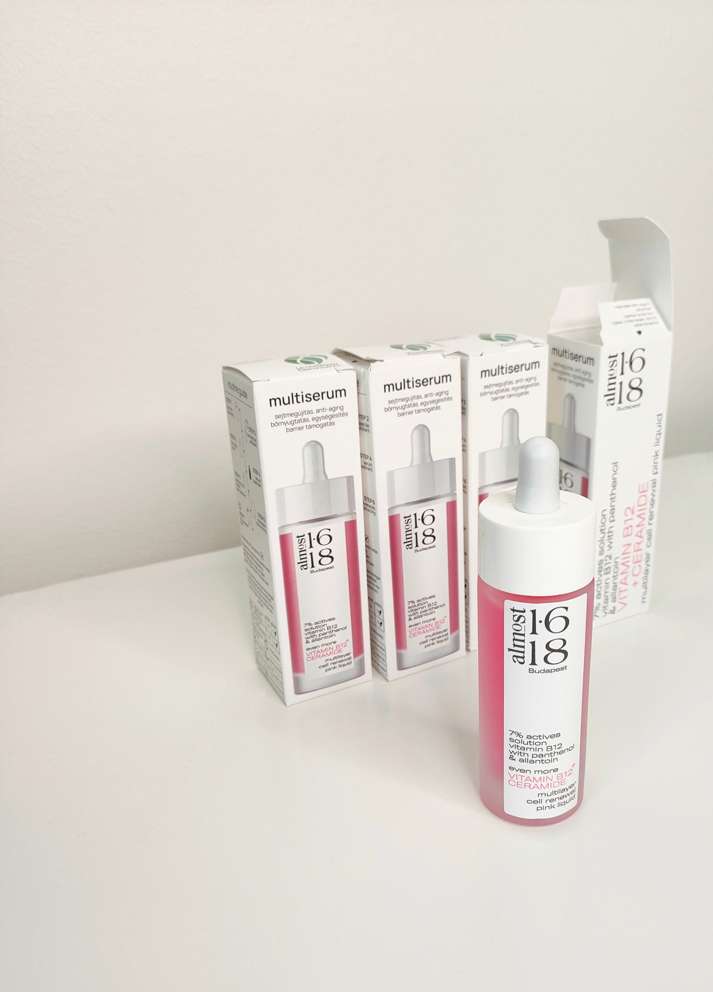 Cellförnyande anti-rodnad vitamin B12 + ceramid multilayer pink serum
